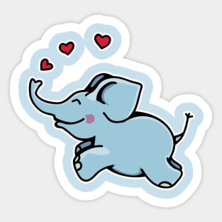 Elephant in Love Sticker